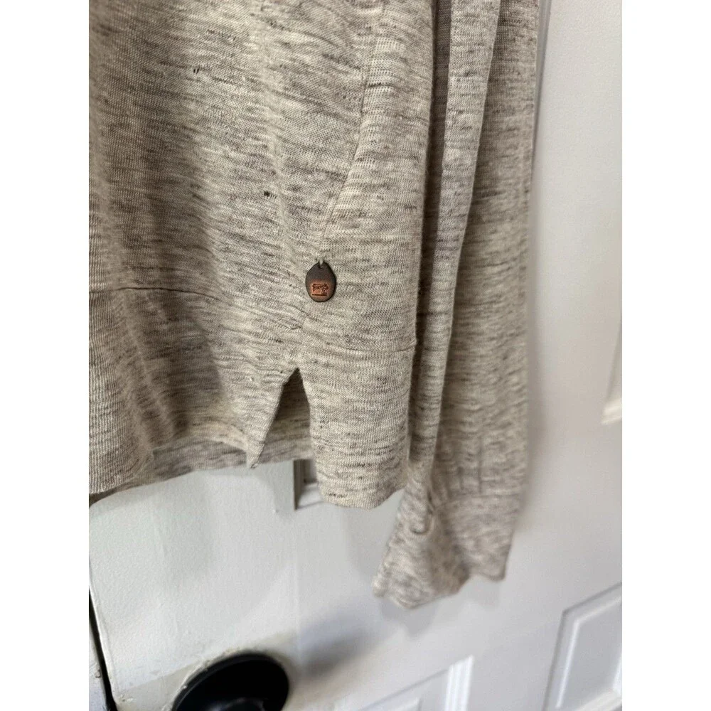 Scotch & Soda Men's Heathered Oatmeal Crewneck Linen Long Sleeve Medium EUC
